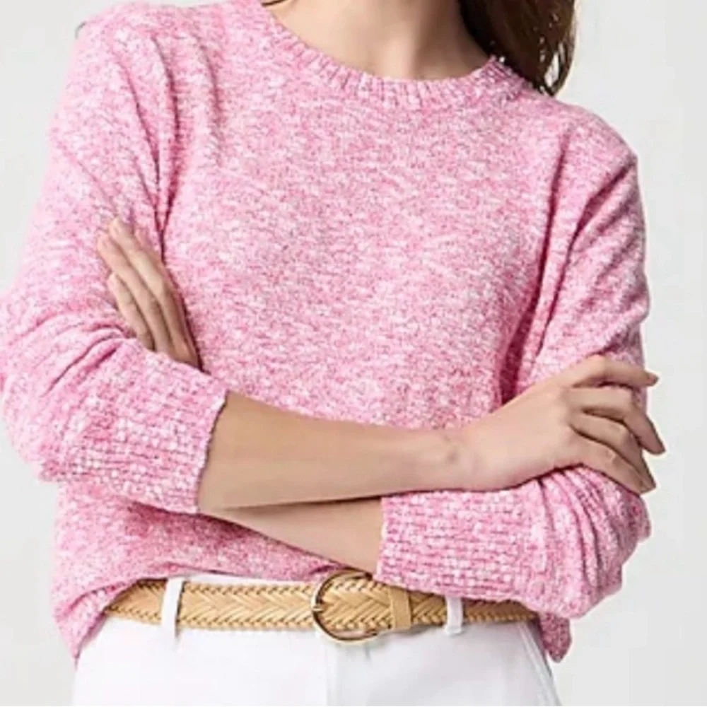 J Crew Pink Long-sleeve light weight bright sweater.Great for Spring.Medium - Picture 1 of 7